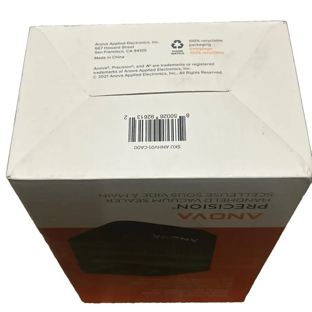 New Anova Culinary Precision Port Handheld Vacuum Sealer Black With 10 Bags